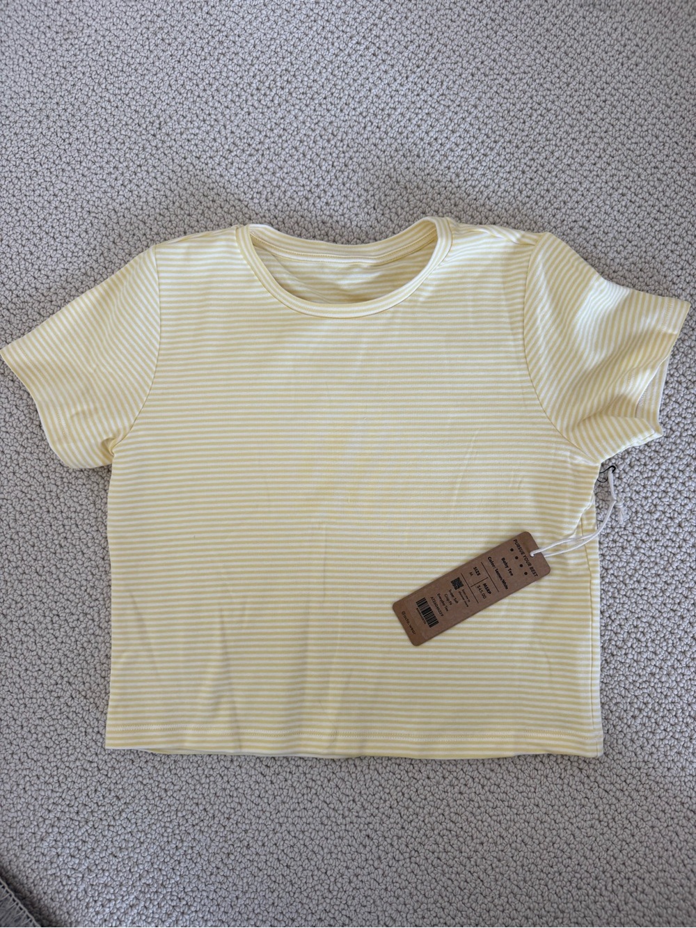 ACTA Baby Tee in Lemon/White Size Small